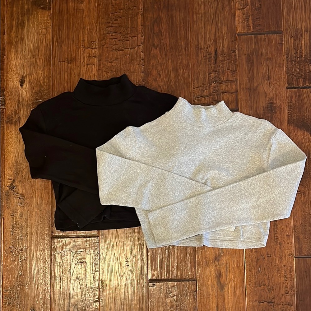 Missguided Ribbed Crop Long Sleeve Tops